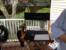 This is Julia Ormond's chair, it says "JOANNA". COOL RIGHT? The back says "Witches of East End' but I didn't get a shot of it.